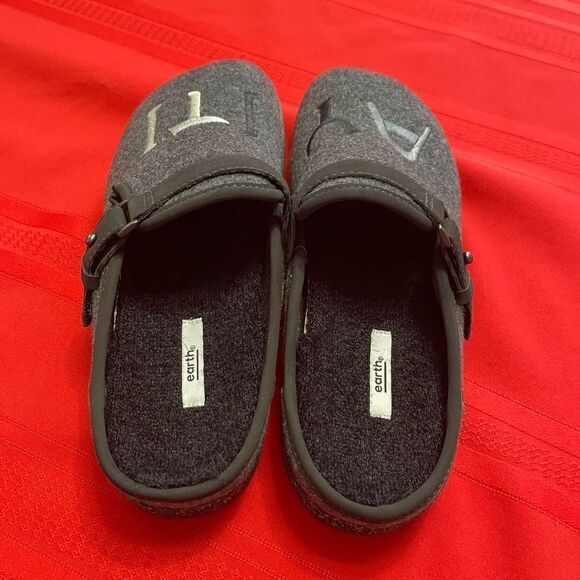 Earth Mule Womens 8M Black Grey Wool Felt Dream Renmen Ayiti Slip On Shoe - Picture 4 of 12